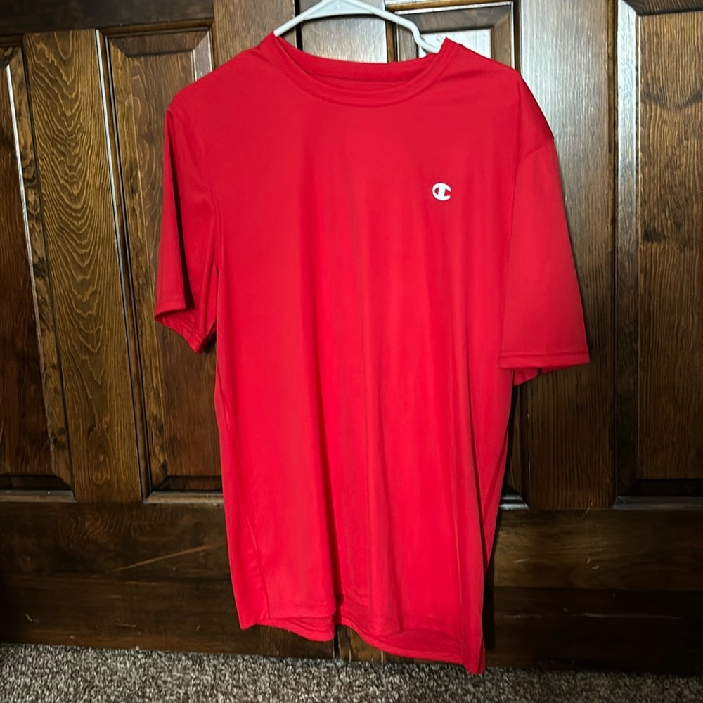 Red champion compression shirt